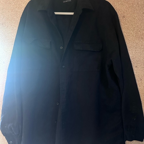 Men's Black Button Up Sueded George Size XLT - Picture 7 of 8